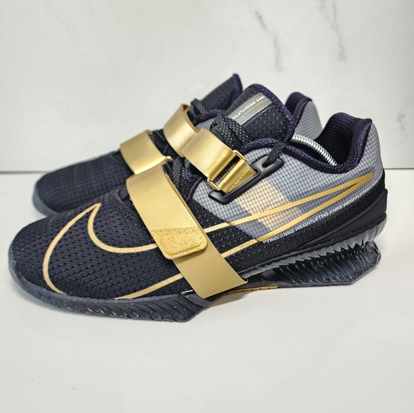 Nike Romaleos 4 Weightlifting Shoes , Powerlifting Sneakers Black Metallic-GOLD main image 9